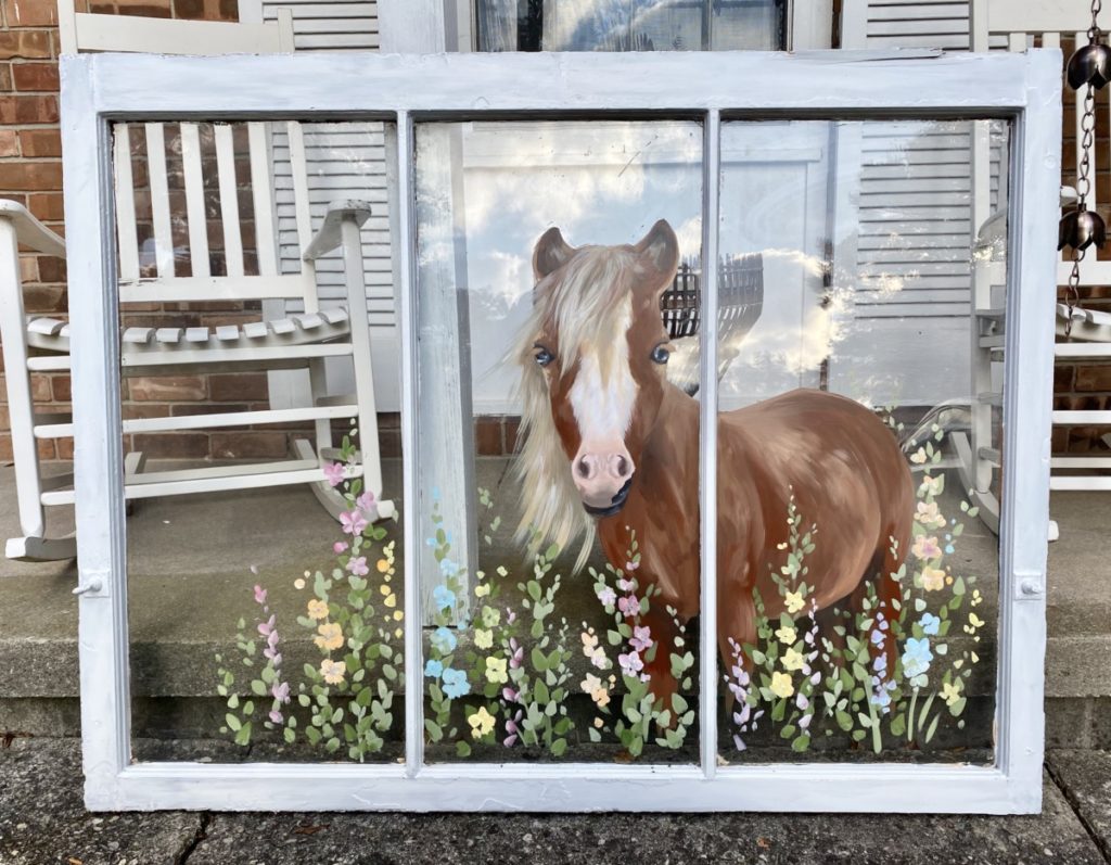 Portrait of a Horse on a Window